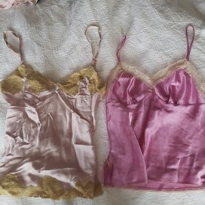 STUNNING hues of pink lace camisole LOT 2 pcs  XS